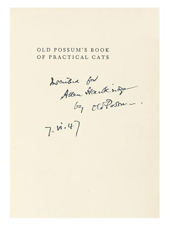 ELIOT, T.S. Old Possums Book of Practical Cats * Four Quartets.